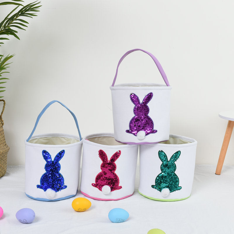 Easter Bunny Pattern Storage Basket Tote