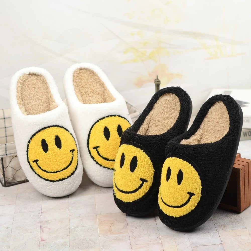 Women's Smiling Face Plush Home Slippers