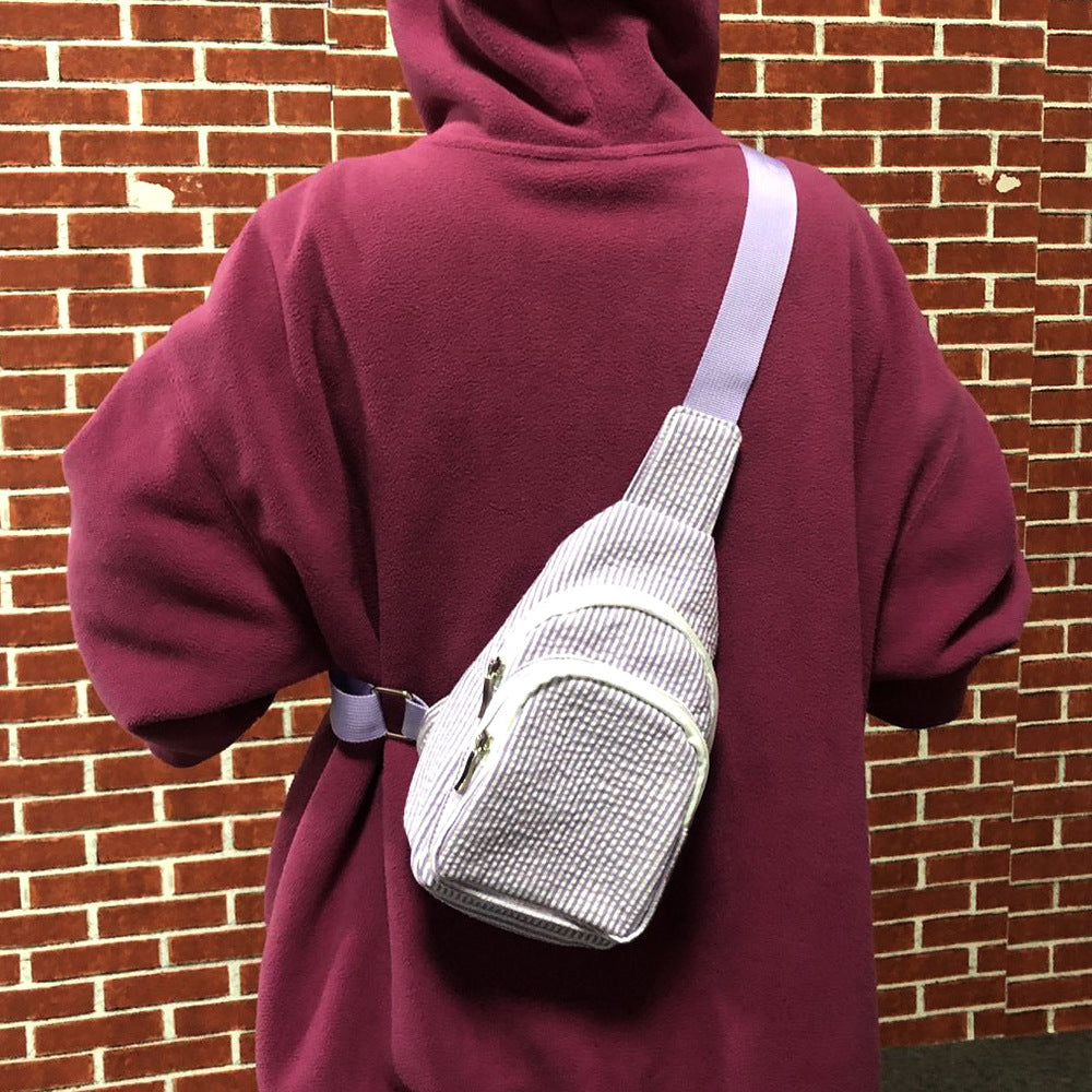 Lightweight Sling Backpack Strip Pattern Chest Bag