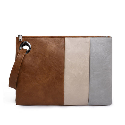 Patchwork Color PU Leather Ladies Clutch