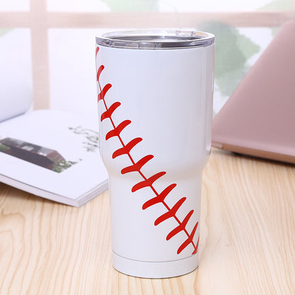 Baseball Pattern Stainless Steel Outdoor Vacuum Mug