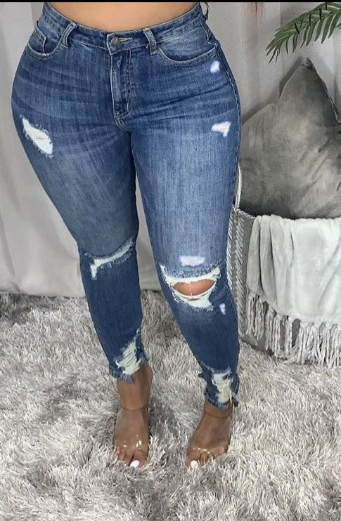 Women's High Waist Ripped Jeans