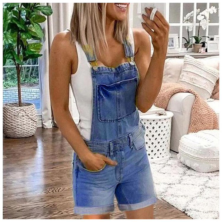 Denim Pocket Overalls