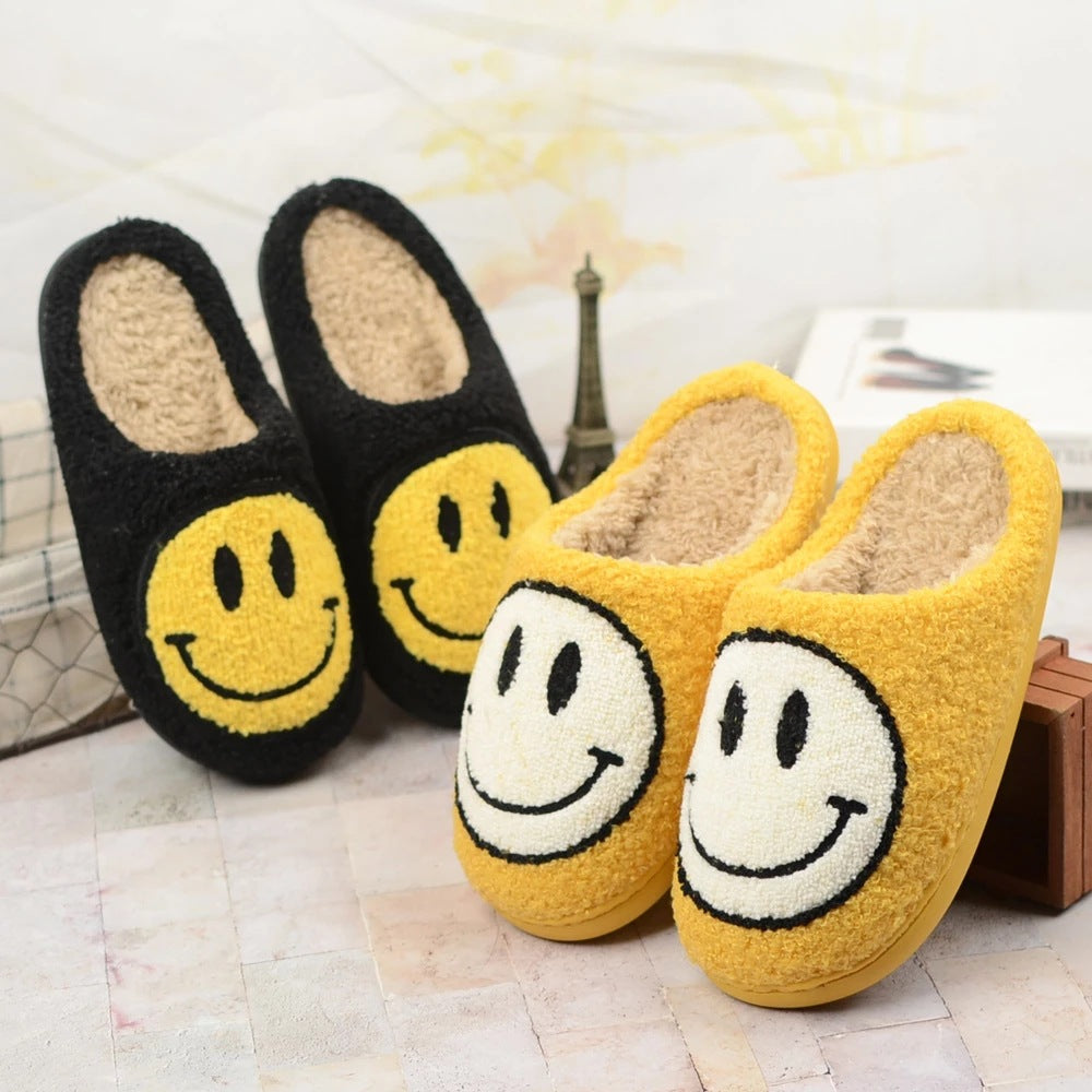 Women's Smiling Face Plush Home Slippers