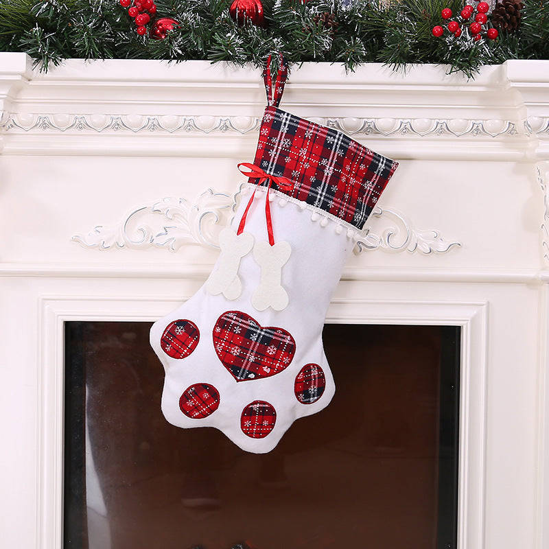 Christmas Dog Paw Decorative Socks