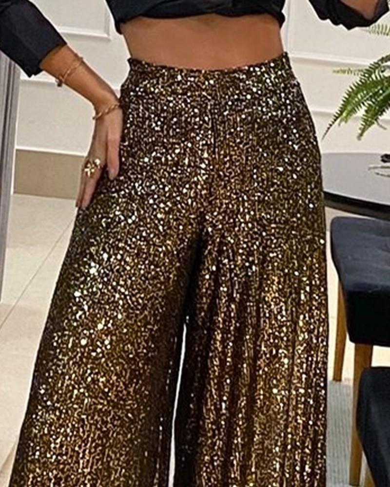 Women's Sequin Long Casual Pants