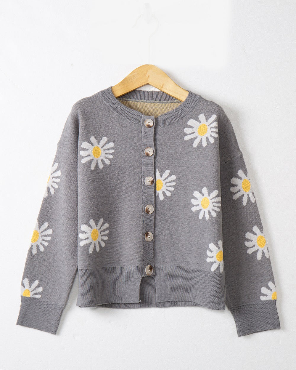 Daisy Embroidered Knit Cardigan