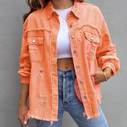 Loose Ripped Denim Jacket