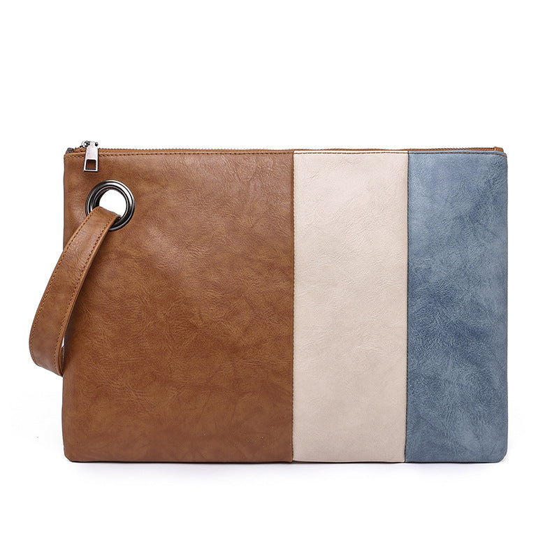 Patchwork Color PU Leather Ladies Clutch