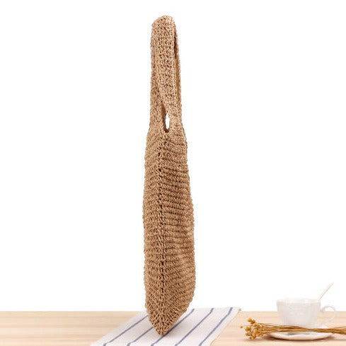 Women Straw Shoulder Bag Bucket Tote