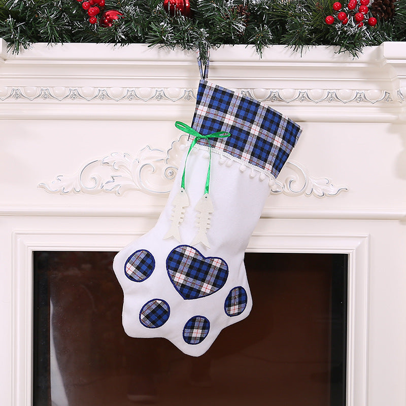 Christmas Dog Paw Decorative Socks