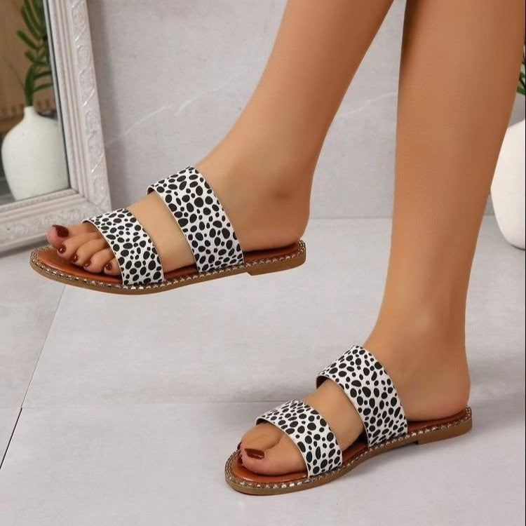 Women's Leopard Flat Sandals