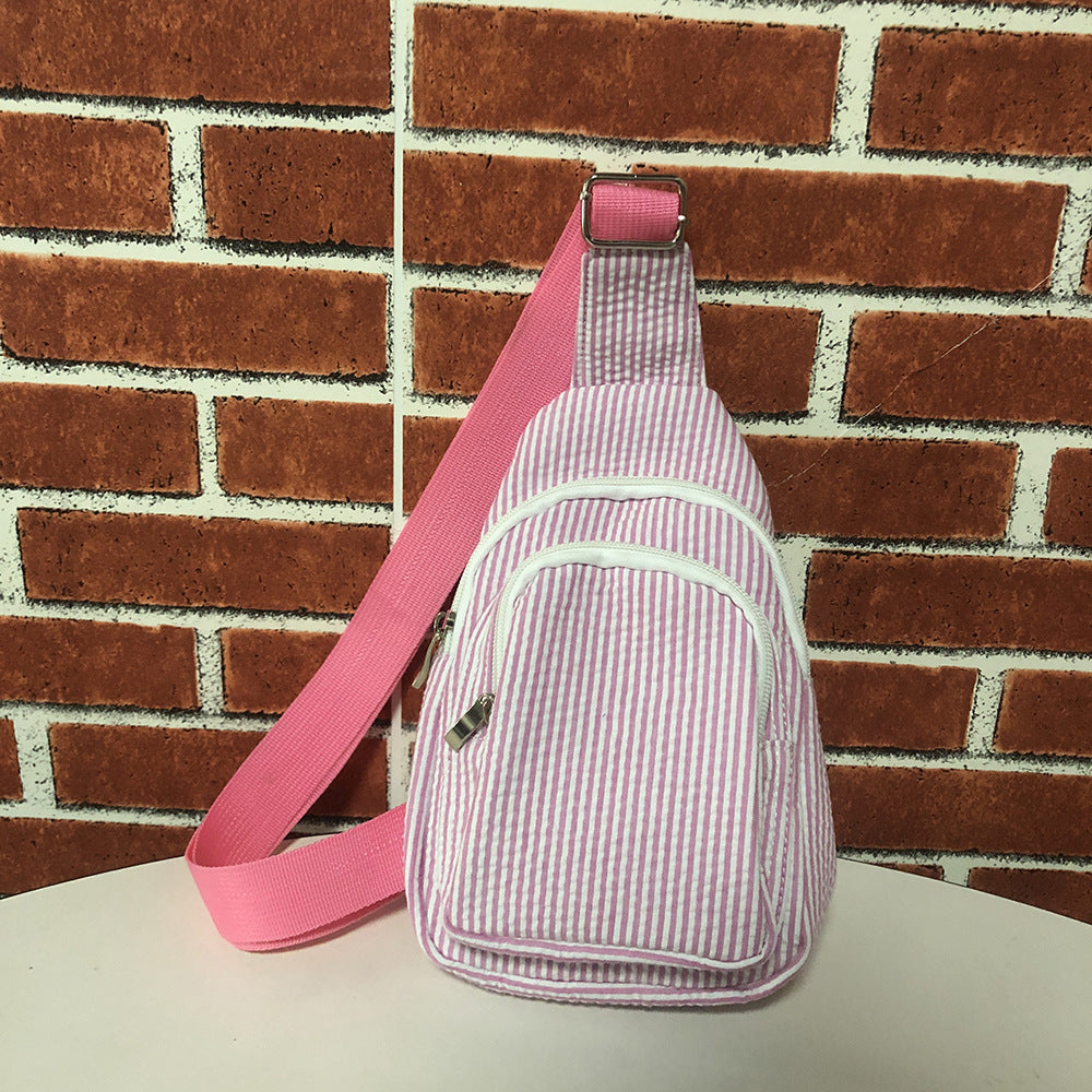 Lightweight Sling Backpack Strip Pattern Chest Bag