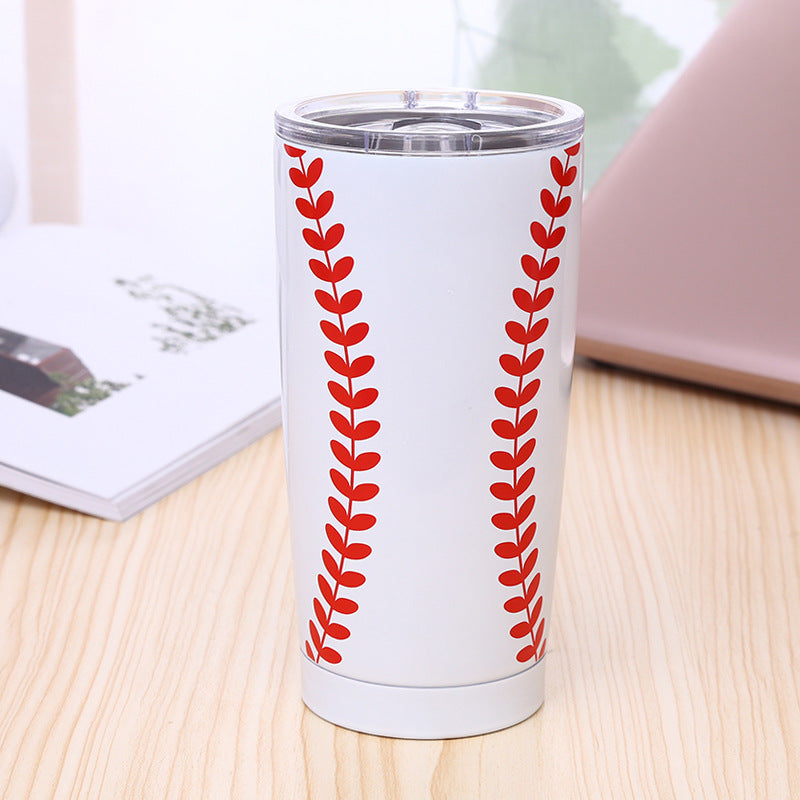 Baseball Pattern Stainless Steel Outdoor Vacuum Mug