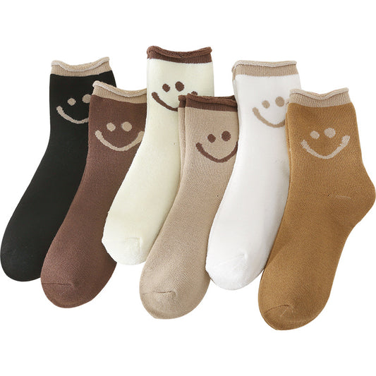 6Pairs Spring And Summer Smiley Socks