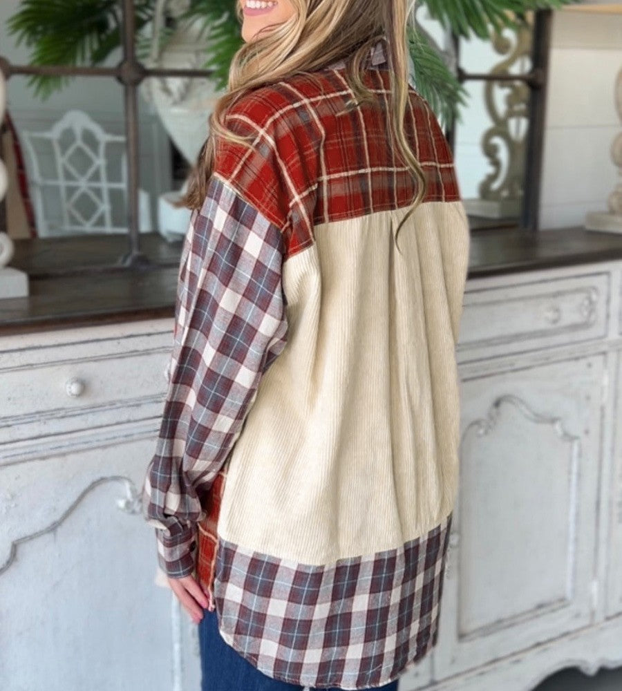 Corduroy Patchwork Shirt