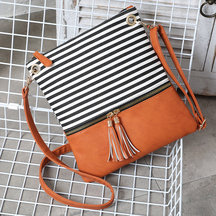 Tassel Zipper Shoulder Purse