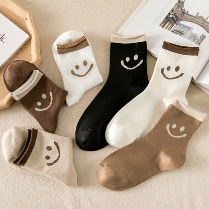 6Pairs Spring And Summer Smiley Socks