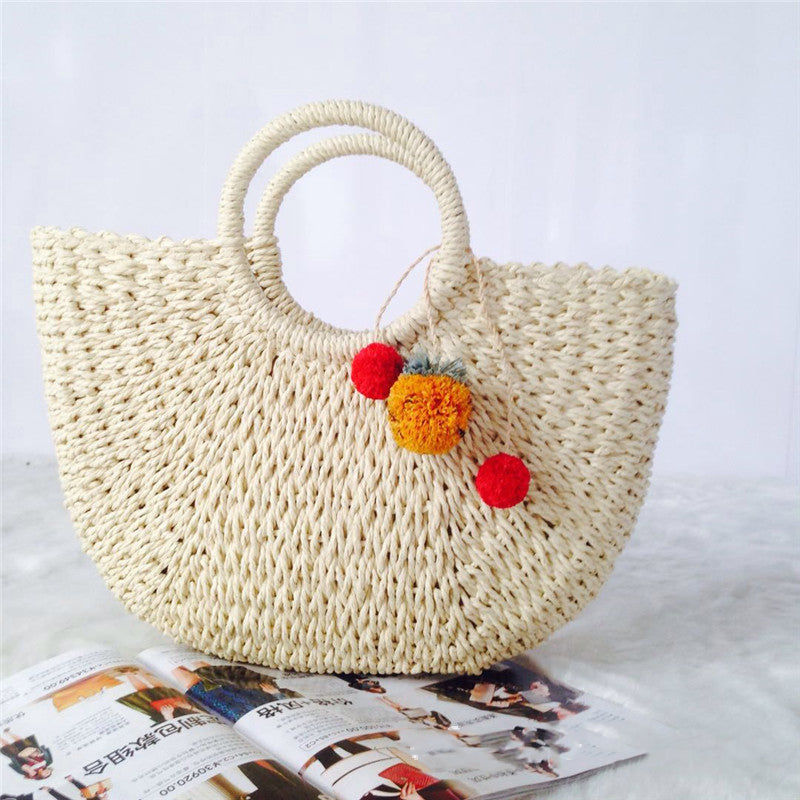 Women's Straw Summer Beach Tote