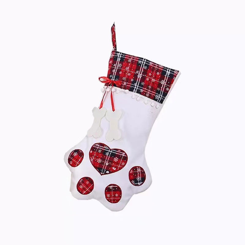 Christmas Dog Paw Decorative Socks