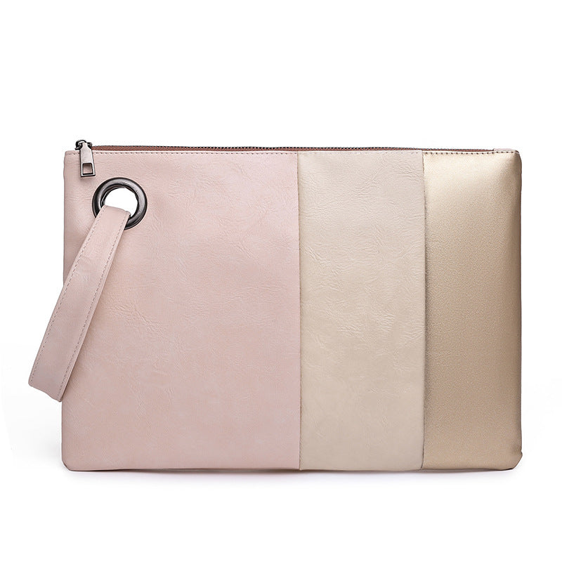 Patchwork Color PU Leather Ladies Clutch