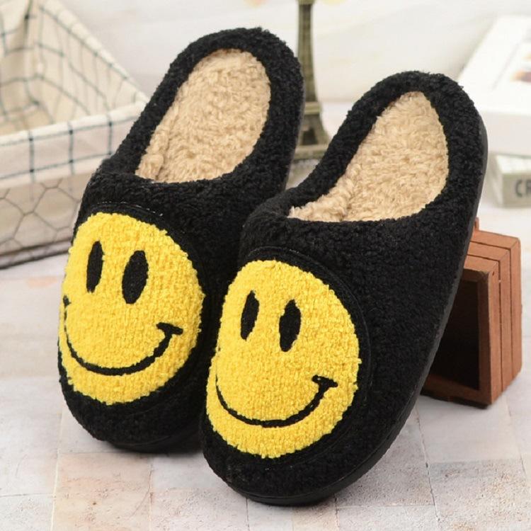 Women's Smiling Face Plush Home Slippers