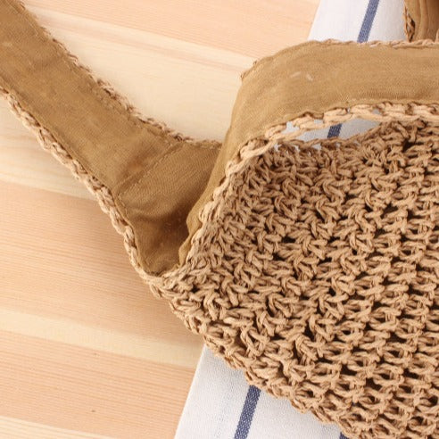 Women Straw Shoulder Bag Bucket Tote