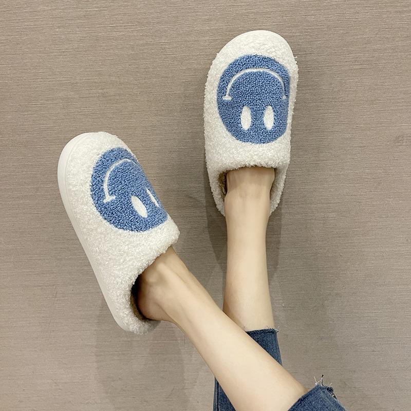 Women's Smiling Face Plush Home Slippers