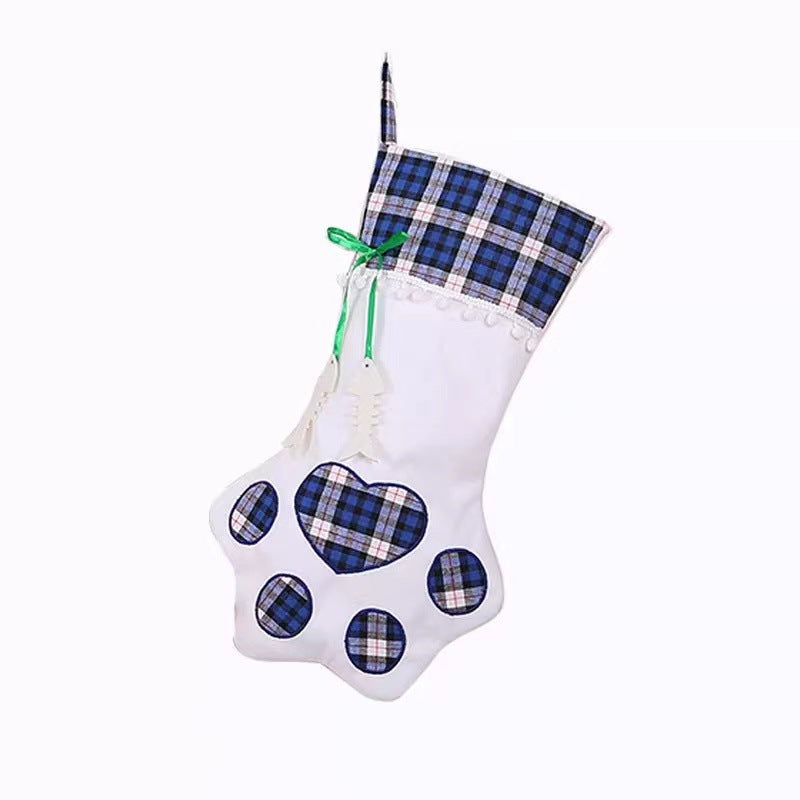 Christmas Dog Paw Decorative Socks