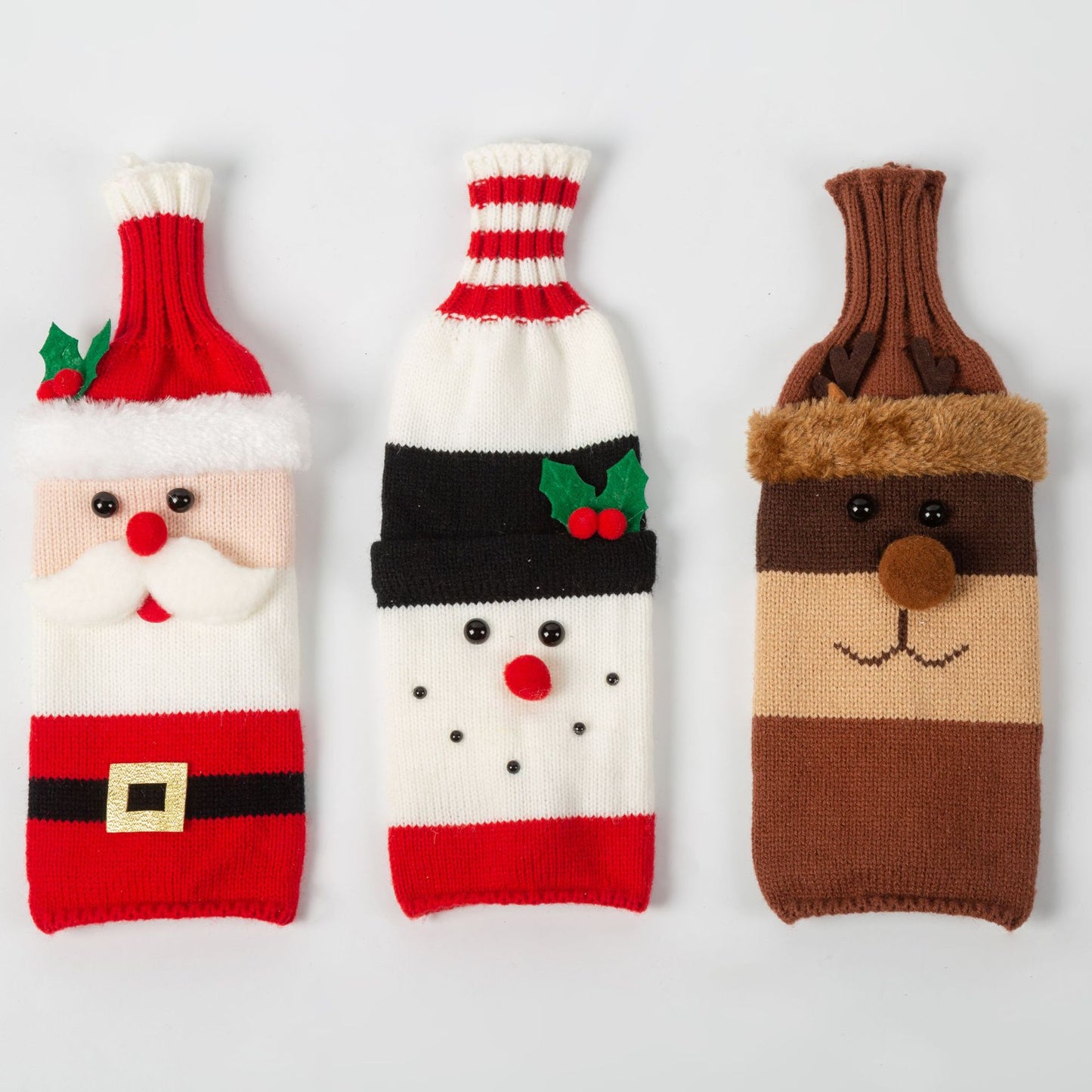 Christmas Santa Claus Knitted Wine Bottle Cover