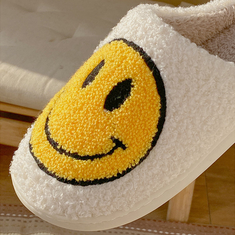 Women's Smiling Face Plush Home Slippers