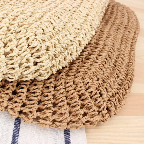 Women Straw Shoulder Bag Bucket Tote