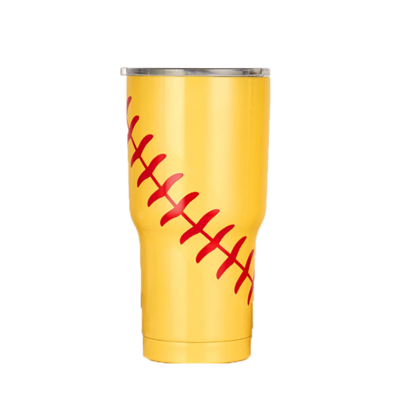 Baseball Pattern Stainless Steel Outdoor Vacuum Mug