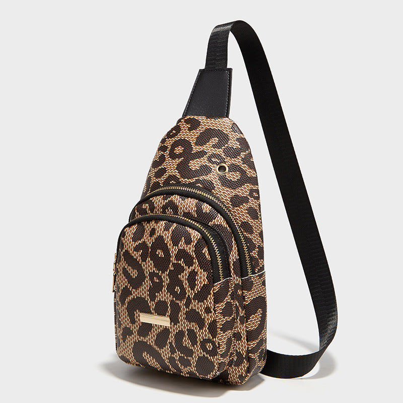 Leopard Double Layer Crossbody Chest Bag