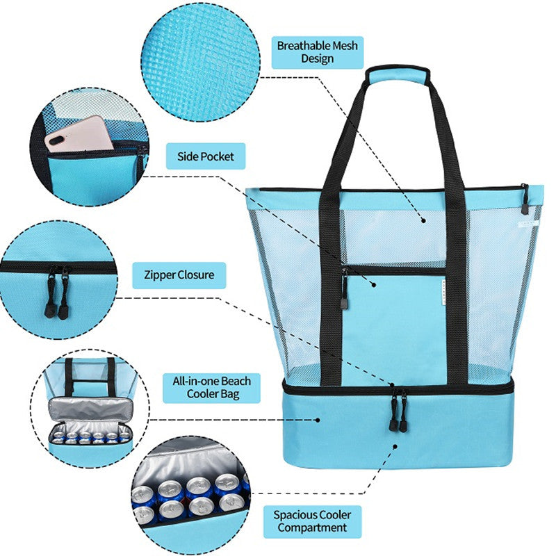 Outdoor Portable Mesh Picnic Beach Bag