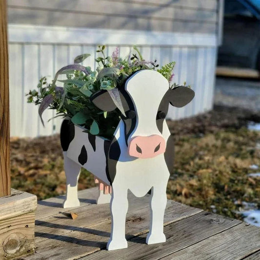 Cow flower planter