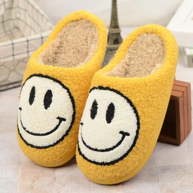 Women's Smiling Face Plush Home Slippers