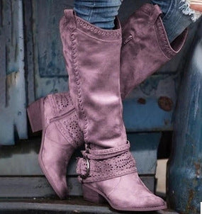 Pre-order Fashion Knight Boots-Purple