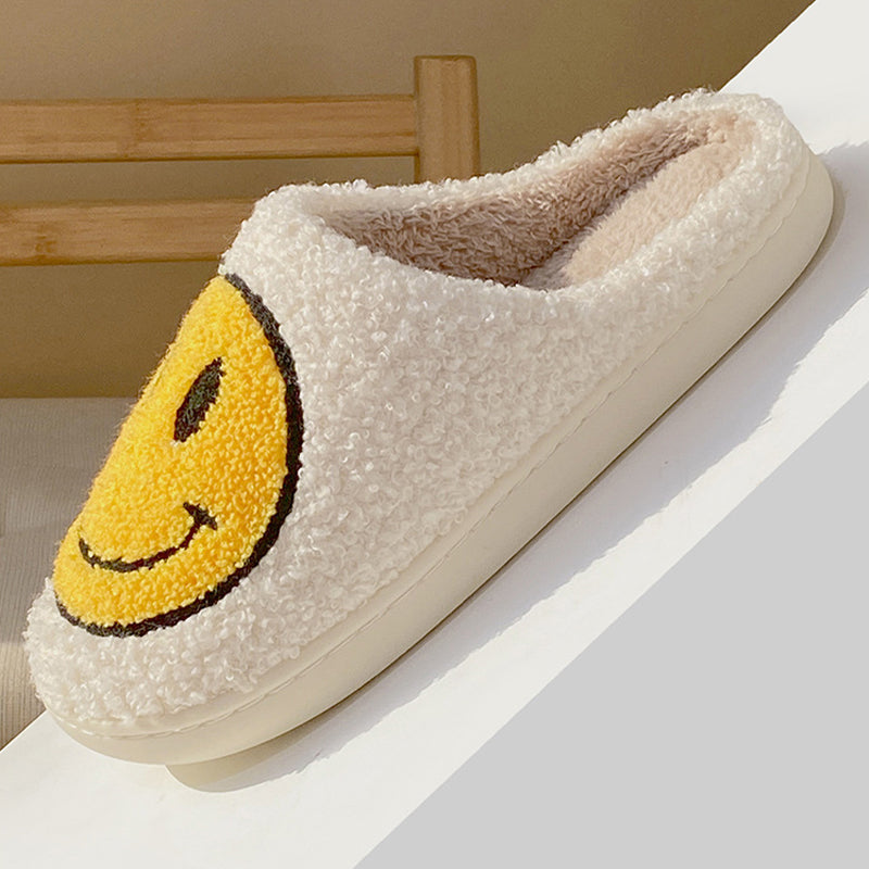 Women's Smiling Face Plush Home Slippers