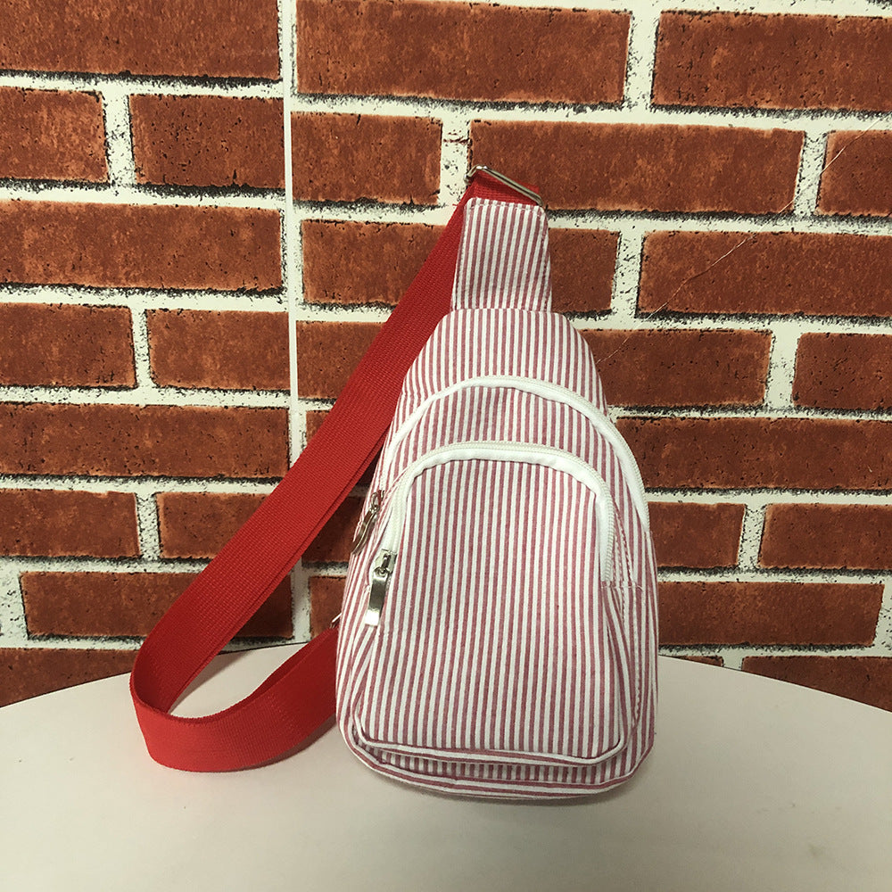 Lightweight Sling Backpack Strip Pattern Chest Bag