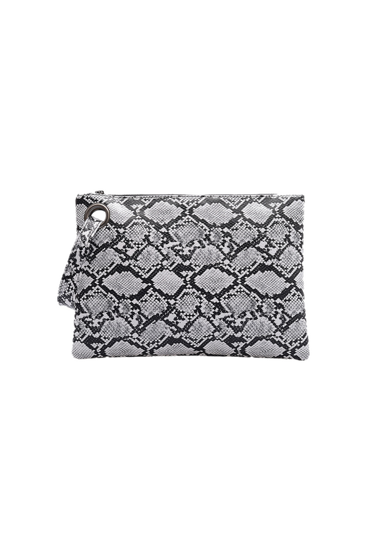 Women's Snake Print Clutch Bag