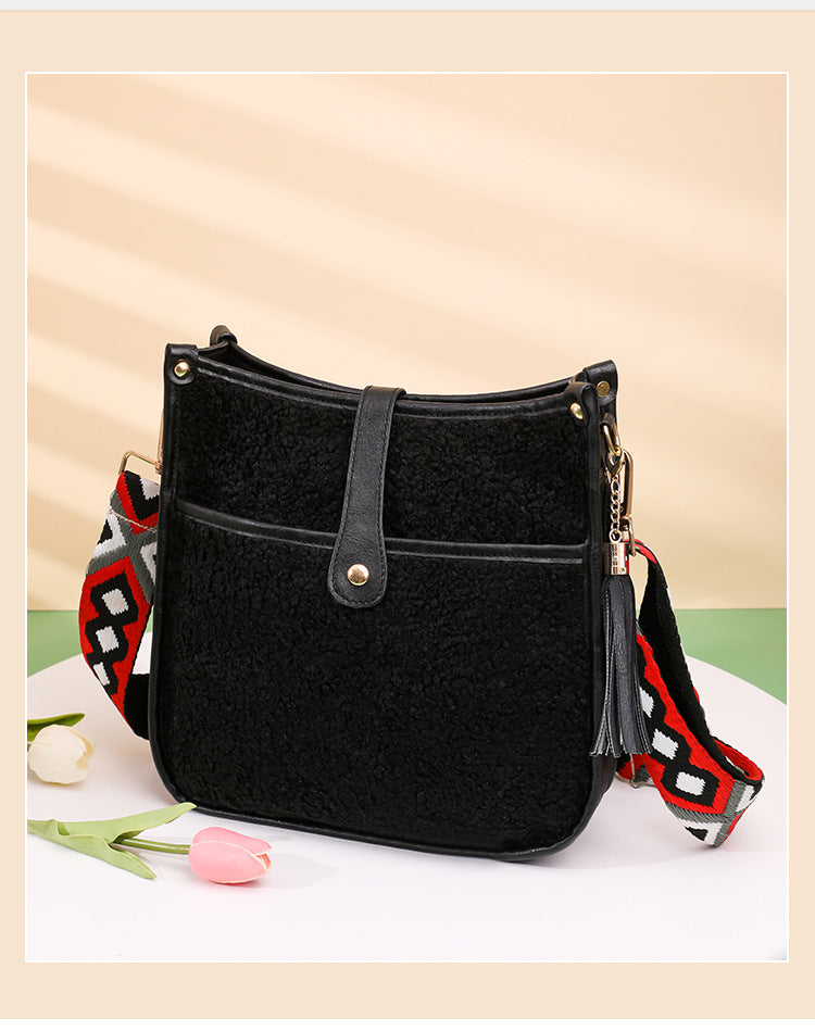 Plush PU Winter Shoulder Bag