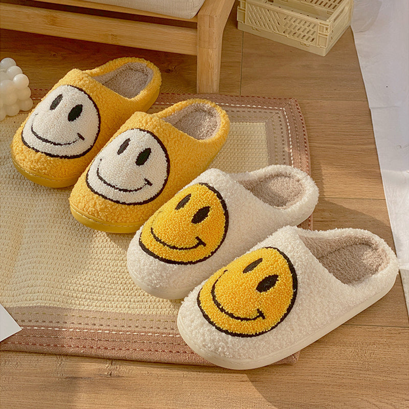 Women's Smiling Face Plush Home Slippers