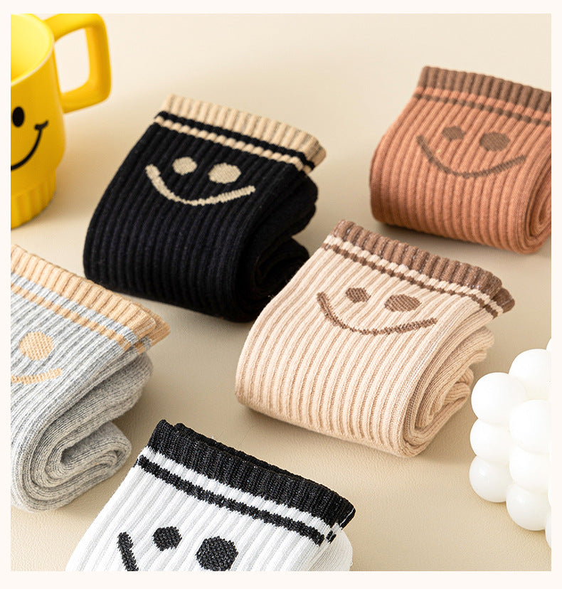 5Pairs Women's Smiley Sports Socks