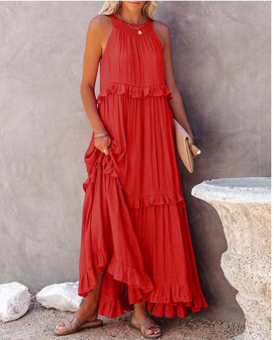 Pleated Sleeveless Dress