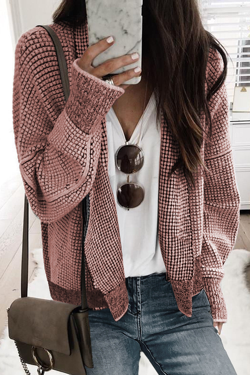 Plaid Contrast Trim Open Front Cardigan(no Pockets)