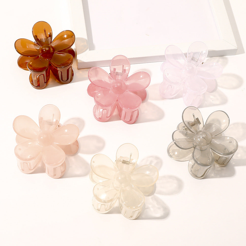 Women Plastic Flower Hair Claw Clip 3 Pieces Set