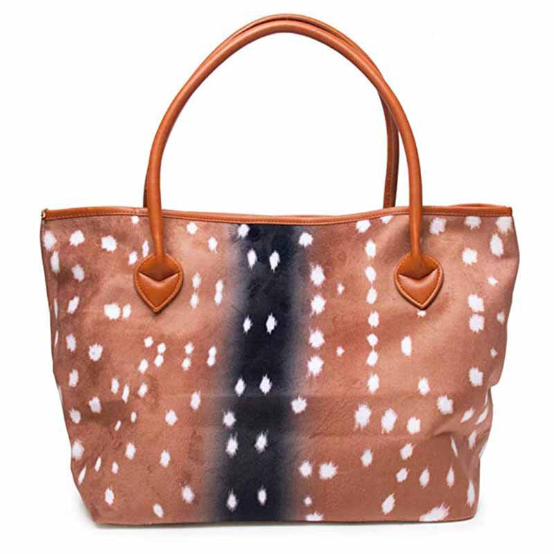 Large-Capacity Plush Cow Print Tote Bag