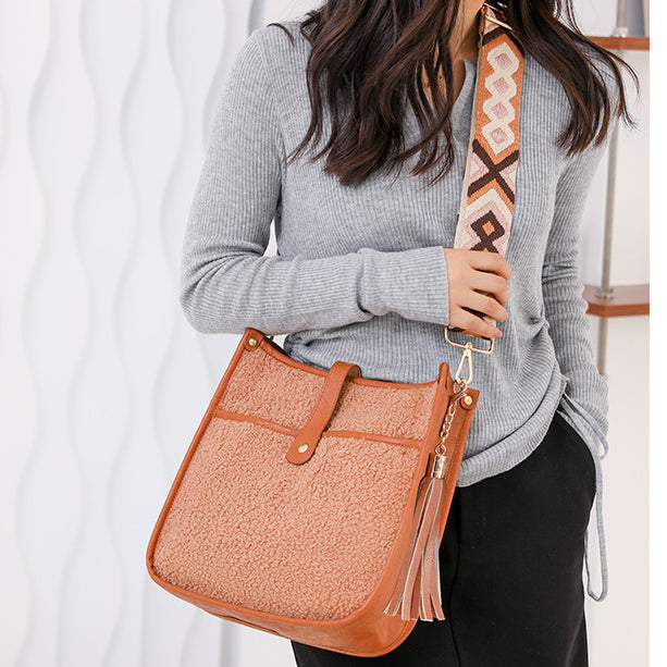 Plush PU Winter Shoulder Bag