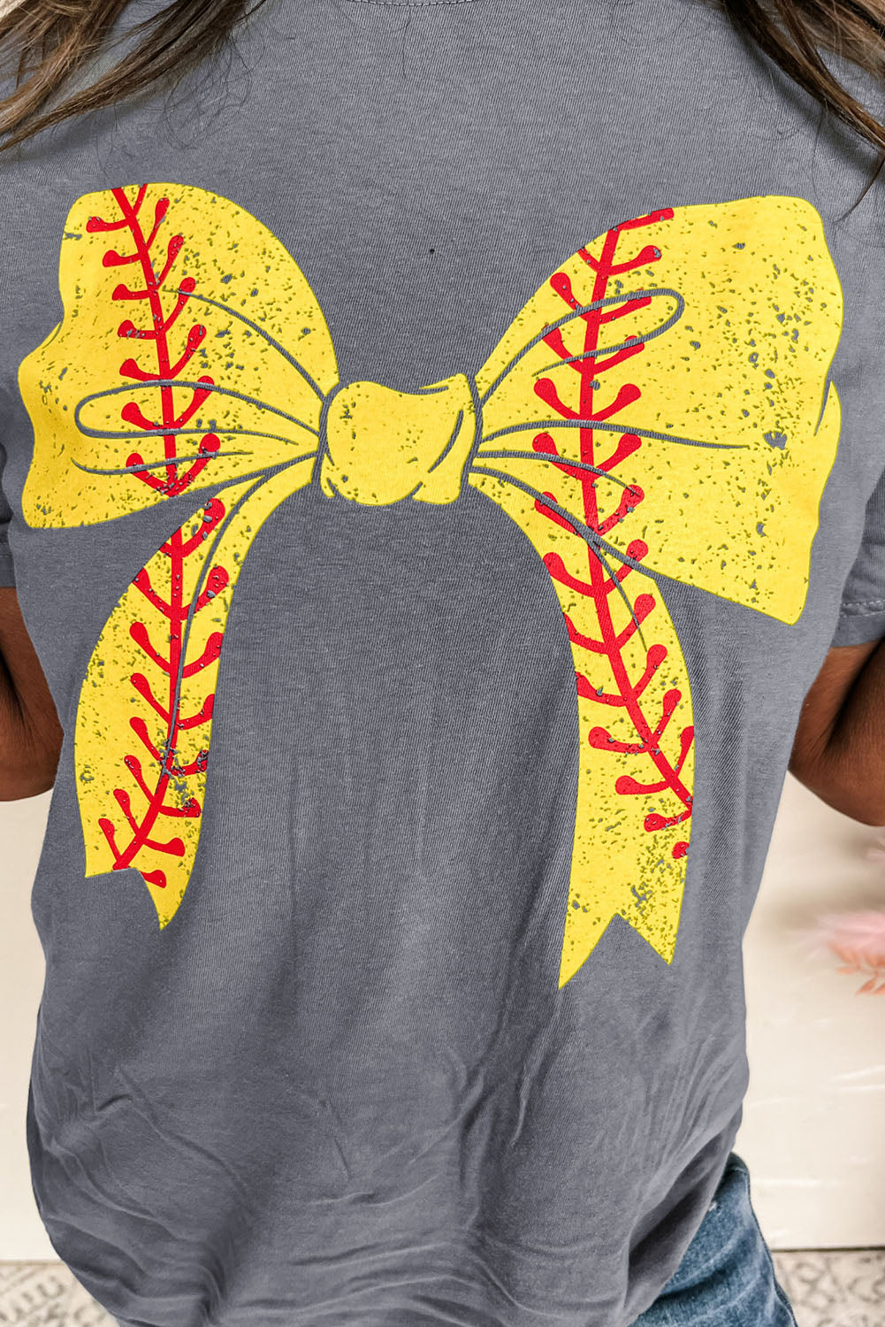 Baseball Bowknot Graphic Tee